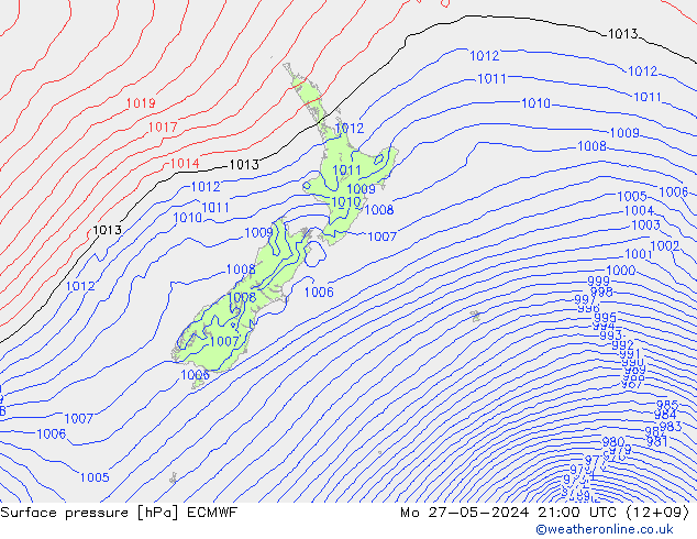 Yer basıncı ECMWF Pzt 27.05.2024 21 UTC