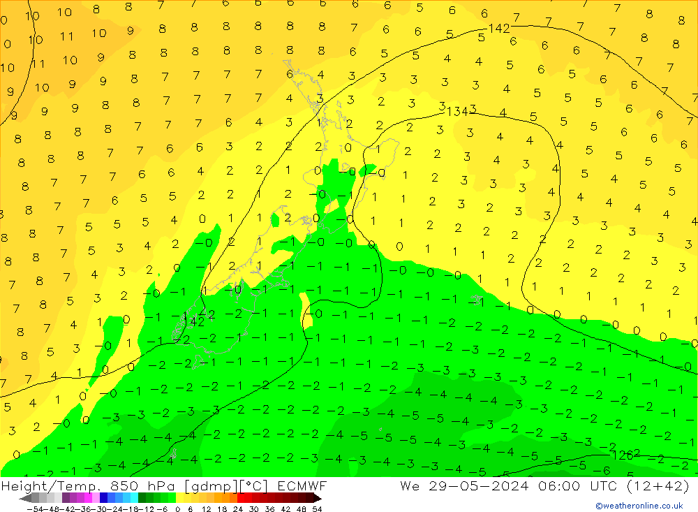 Z500/Regen(+SLP)/Z850 ECMWF wo 29.05.2024 06 UTC