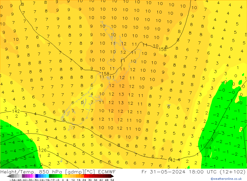 Z500/Rain (+SLP)/Z850 ECMWF пт 31.05.2024 18 UTC