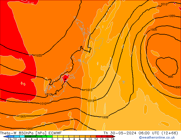 Theta-W 850hPa ECMWF Per 30.05.2024 06 UTC