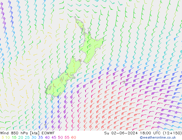 Wind 850 hPa ECMWF Su 02.06.2024 18 UTC