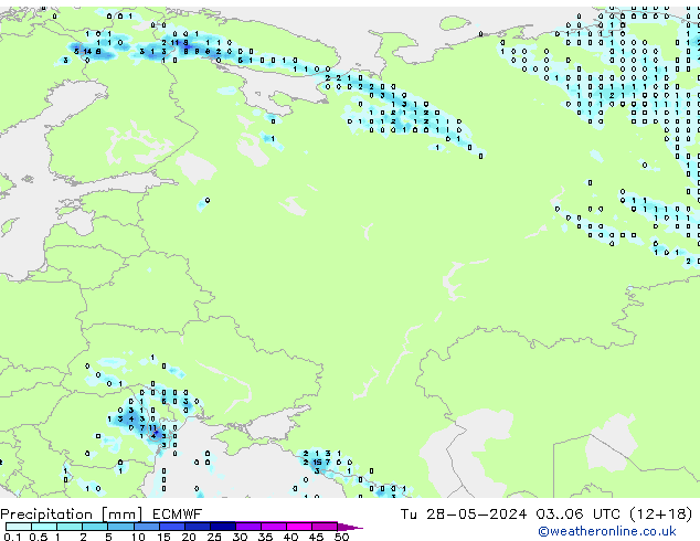 Précipitation ECMWF mar 28.05.2024 06 UTC