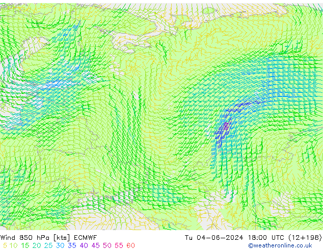 Vento 850 hPa ECMWF Ter 04.06.2024 18 UTC