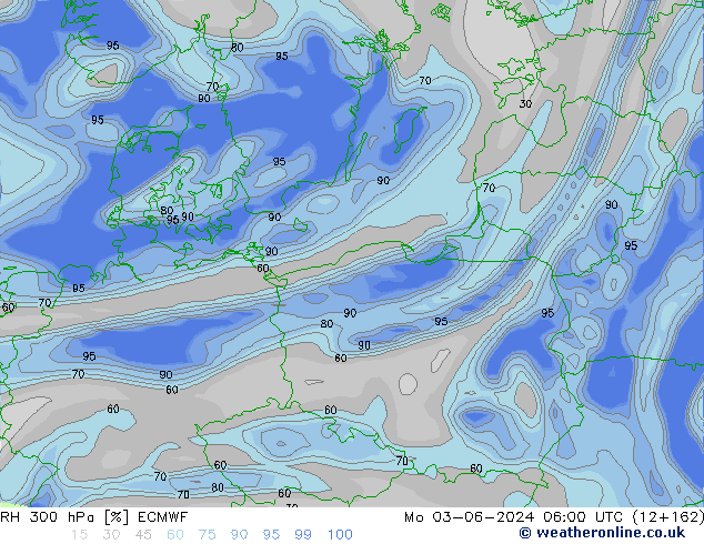 RH 300 hPa ECMWF  03.06.2024 06 UTC