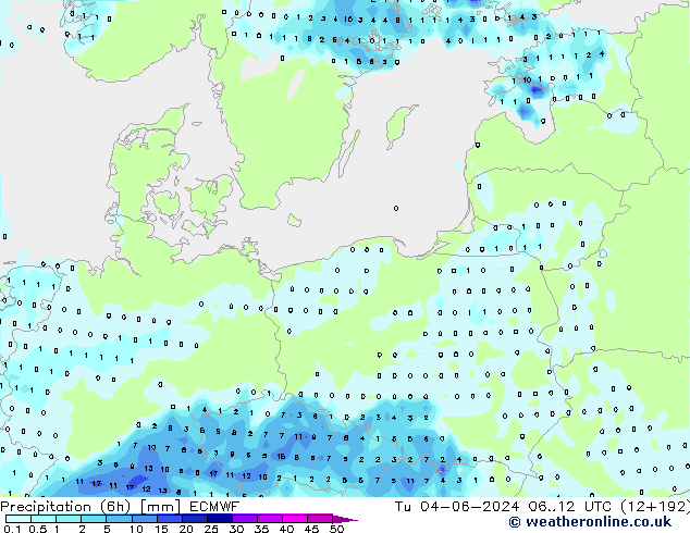 Z500/Regen(+SLP)/Z850 ECMWF di 04.06.2024 12 UTC