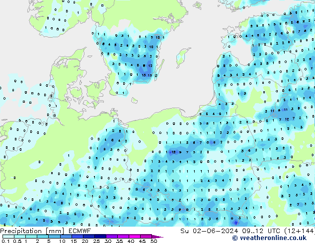 opad ECMWF nie. 02.06.2024 12 UTC