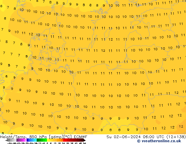 Z500/Rain (+SLP)/Z850 ECMWF dim 02.06.2024 06 UTC