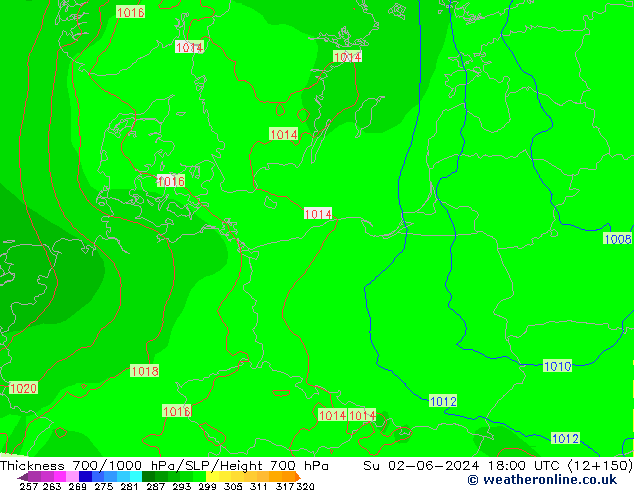 Thck 700-1000 hPa ECMWF dom 02.06.2024 18 UTC