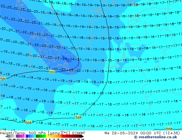 Z500/Rain (+SLP)/Z850 ECMWF ср 29.05.2024 00 UTC