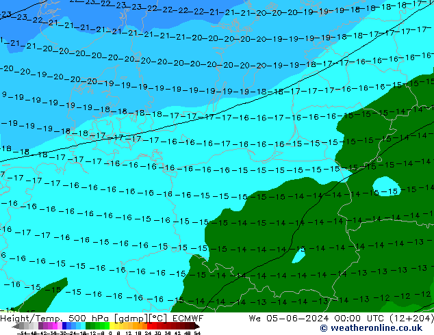 Z500/Rain (+SLP)/Z850 ECMWF Mi 05.06.2024 00 UTC