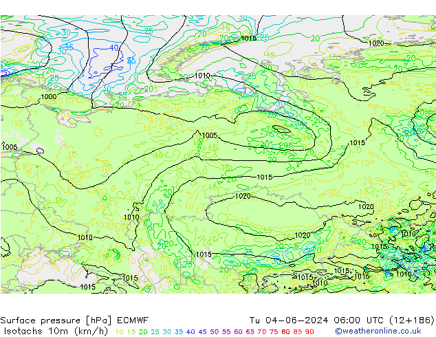 Isotachs (kph) ECMWF Ter 04.06.2024 06 UTC