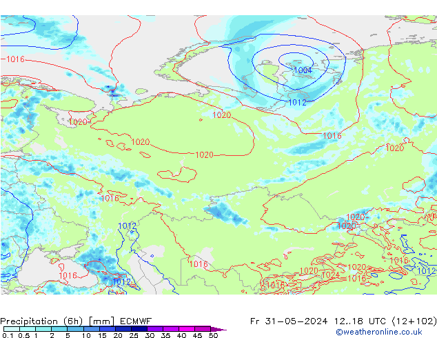 Z500/Rain (+SLP)/Z850 ECMWF Fr 31.05.2024 18 UTC