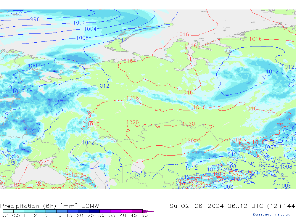 Z500/Rain (+SLP)/Z850 ECMWF Su 02.06.2024 12 UTC