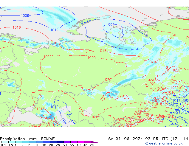 precipitação ECMWF Sáb 01.06.2024 06 UTC