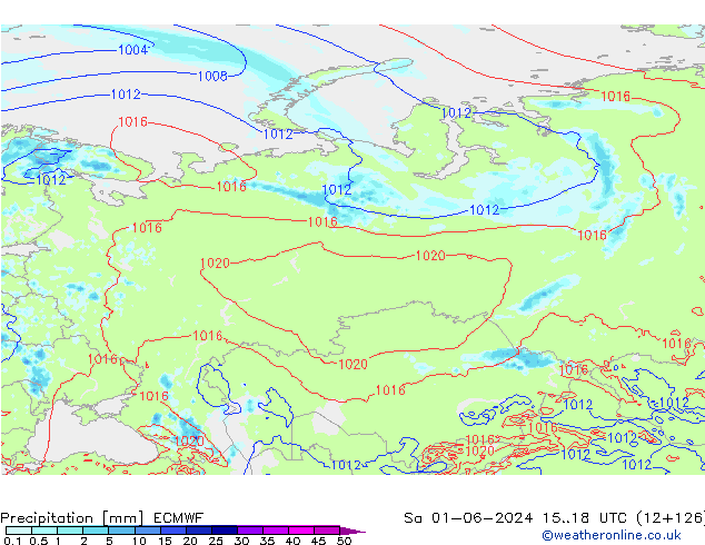 Précipitation ECMWF sam 01.06.2024 18 UTC