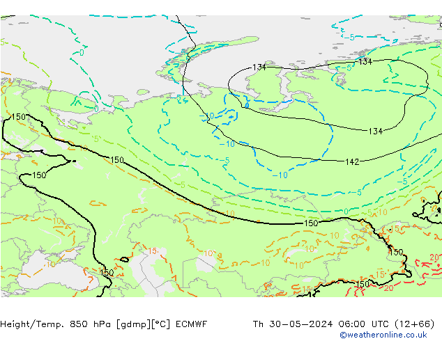 Z500/Rain (+SLP)/Z850 ECMWF Th 30.05.2024 06 UTC