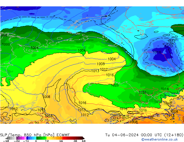 SLP/Temp. 850 hPa ECMWF mar 04.06.2024 00 UTC