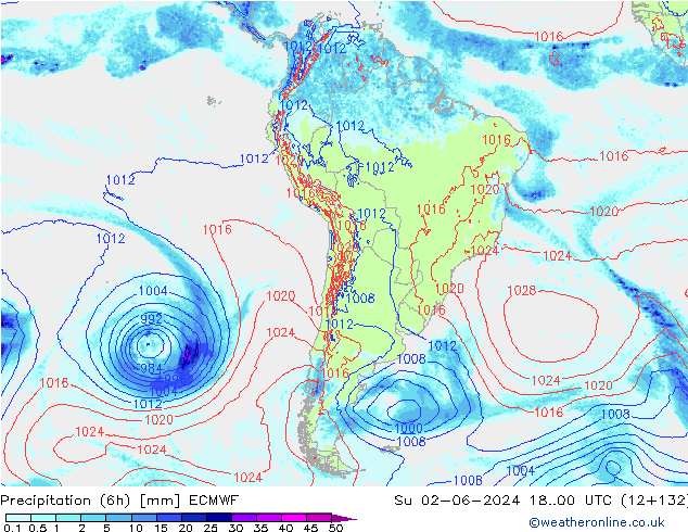 Z500/Rain (+SLP)/Z850 ECMWF Ne 02.06.2024 00 UTC