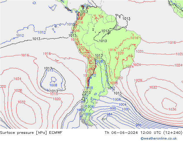 приземное давление ECMWF чт 06.06.2024 12 UTC