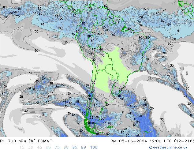 RH 700 hPa ECMWF We 05.06.2024 12 UTC