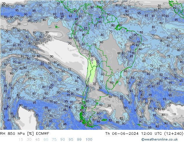 RH 850 hPa ECMWF  06.06.2024 12 UTC