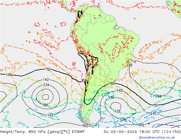 Z500/Rain (+SLP)/Z850 ECMWF Вс 02.06.2024 18 UTC