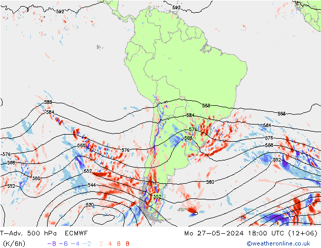 T-Adv. 500 hPa ECMWF Mo 27.05.2024 18 UTC