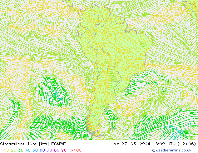 Streamlines 10m ECMWF Mo 27.05.2024 18 UTC