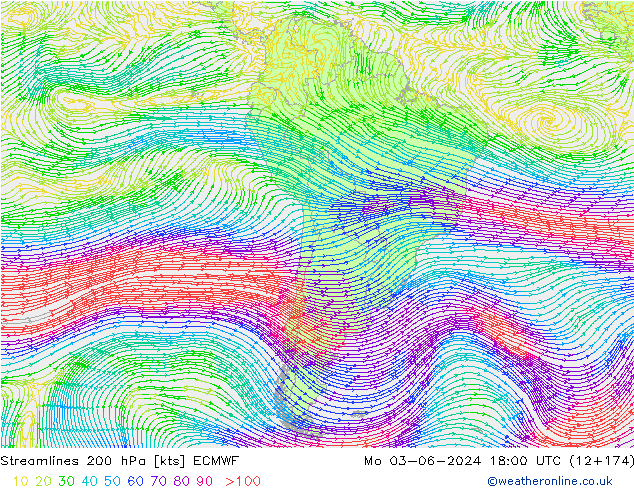 Stromlinien 200 hPa ECMWF Mo 03.06.2024 18 UTC