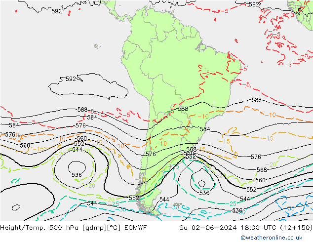 Z500/Rain (+SLP)/Z850 ECMWF ��� 02.06.2024 18 UTC