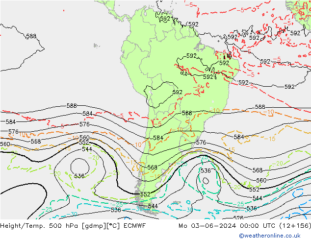 Hoogte/Temp. 500 hPa ECMWF ma 03.06.2024 00 UTC