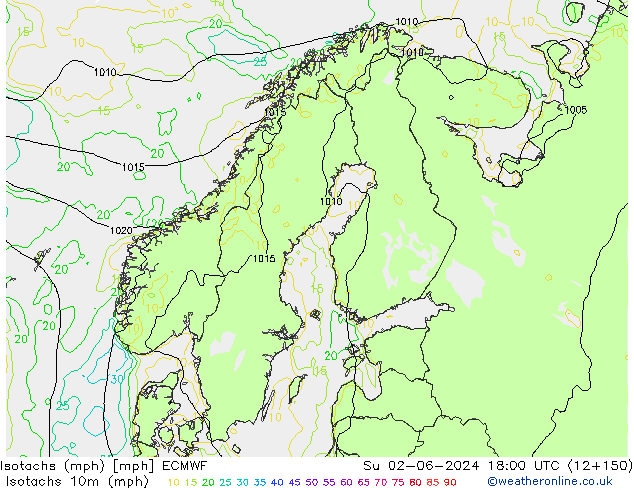 Isotachs (mph) ECMWF Su 02.06.2024 18 UTC