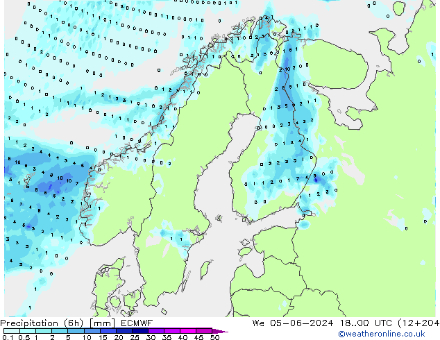 Z500/Rain (+SLP)/Z850 ECMWF mié 05.06.2024 00 UTC