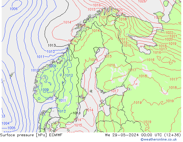 ciśnienie ECMWF śro. 29.05.2024 00 UTC