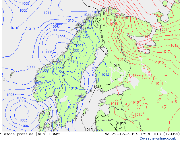 приземное давление ECMWF ср 29.05.2024 18 UTC