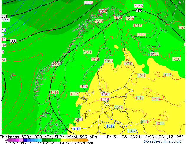 Thck 500-1000hPa ECMWF Sex 31.05.2024 12 UTC