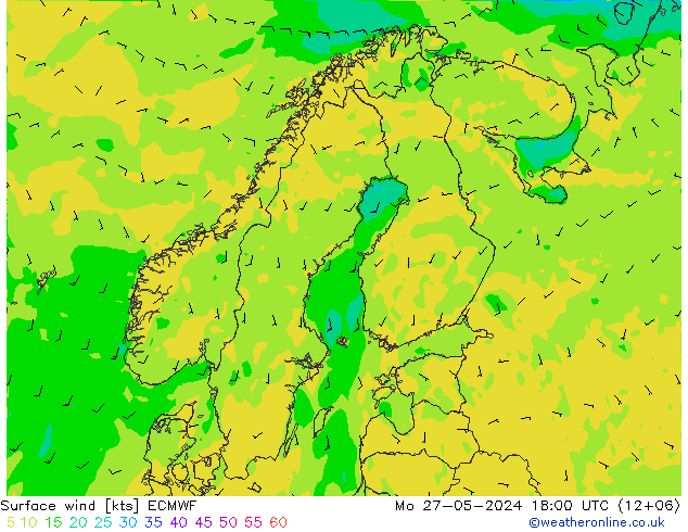 Bodenwind ECMWF Mo 27.05.2024 18 UTC