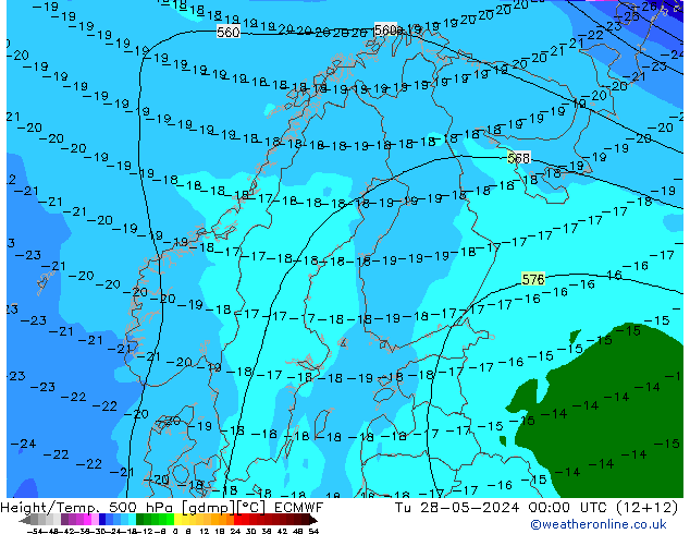 Z500/Rain (+SLP)/Z850 ECMWF Ter 28.05.2024 00 UTC