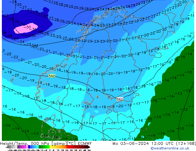 Z500/Rain (+SLP)/Z850 ECMWF Seg 03.06.2024 12 UTC