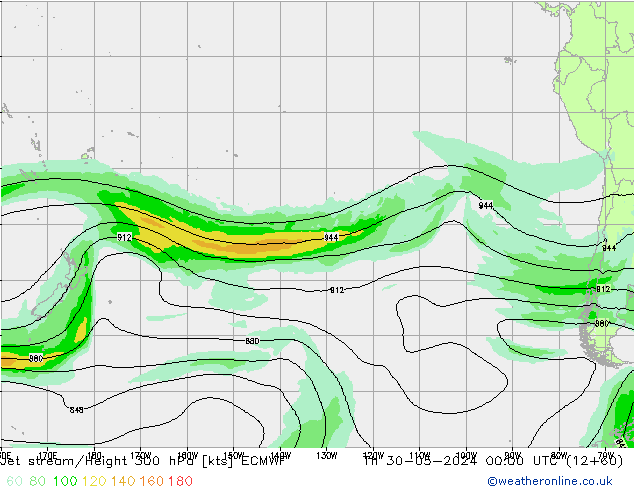 Straalstroom ECMWF do 30.05.2024 00 UTC