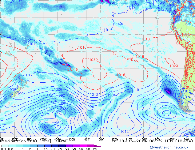 Z500/Rain (+SLP)/Z850 ECMWF mar 28.05.2024 12 UTC