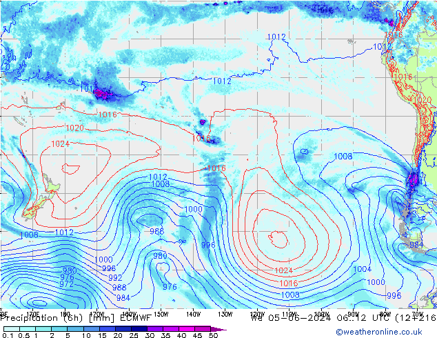 Z500/Rain (+SLP)/Z850 ECMWF St 05.06.2024 12 UTC