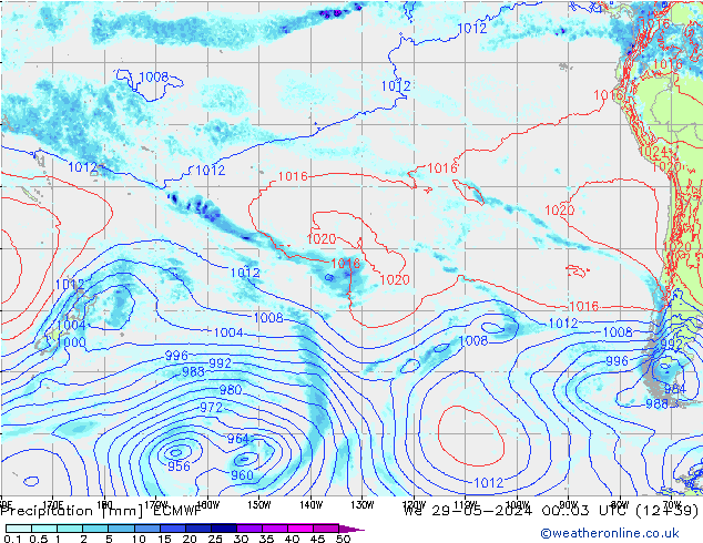 precipitação ECMWF Qua 29.05.2024 03 UTC