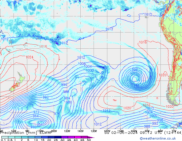 Niederschlag ECMWF So 02.06.2024 12 UTC