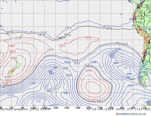 Presión superficial ECMWF mar 04.06.2024 00 UTC