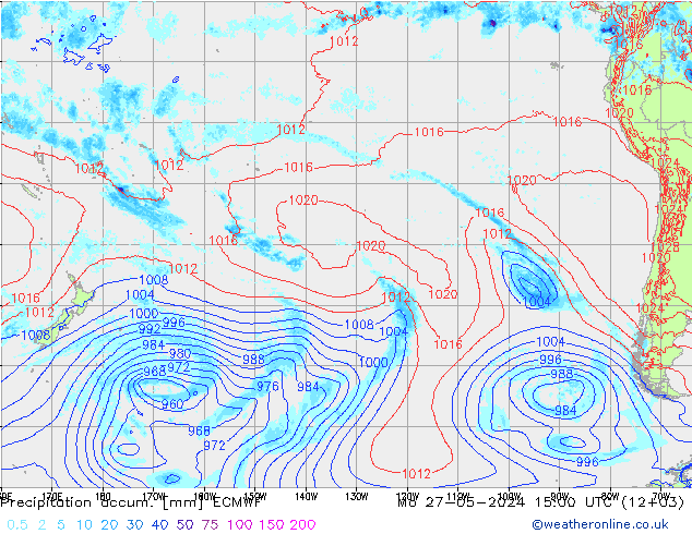 Precipitation accum. ECMWF Po 27.05.2024 15 UTC