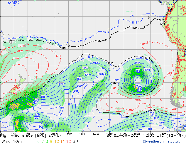 High wind areas ECMWF Ne 02.06.2024 12 UTC