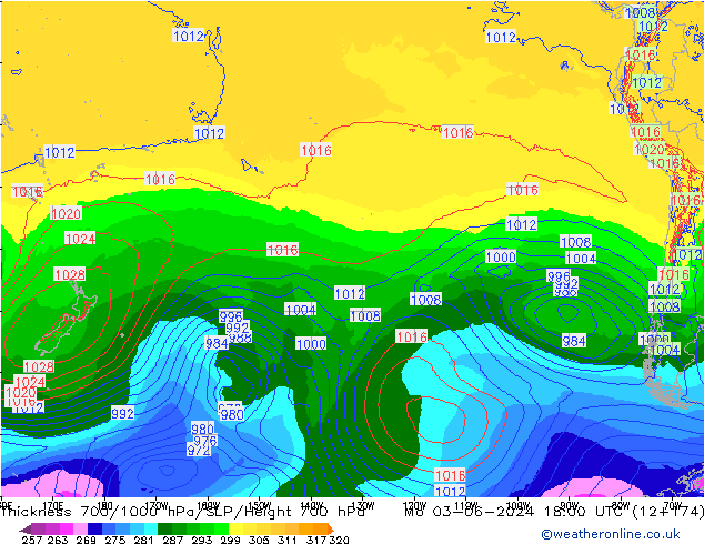 Thck 700-1000 hPa ECMWF Po 03.06.2024 18 UTC