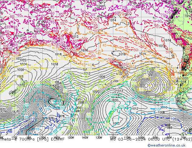 Theta-e 700hPa ECMWF  03.06.2024 06 UTC