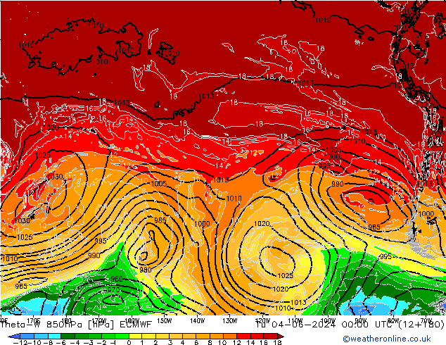 Theta-W 850hPa ECMWF di 04.06.2024 00 UTC